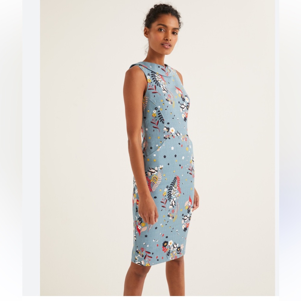 Boden Martha Floral  Blue Dress